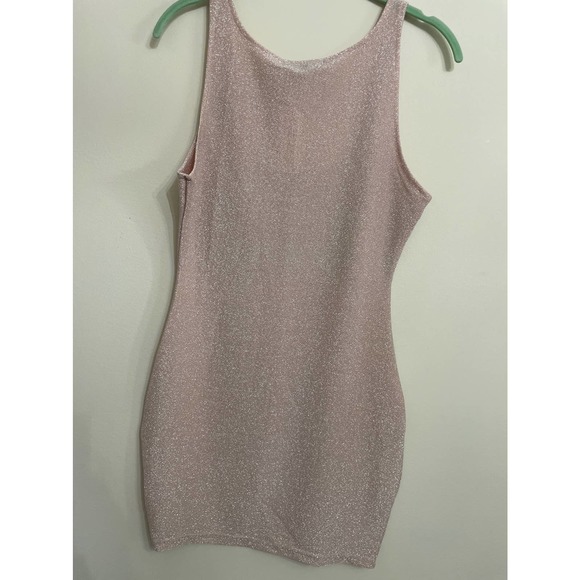Womens Pink BodyCon Dress CBR Rose Silver Tank Dress Sz M NEW Fitted - Picture 6 of 10